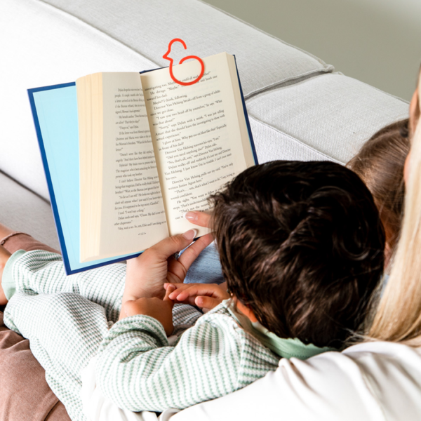 reading - square Duck-links™ 3-in-1 Bookmarks