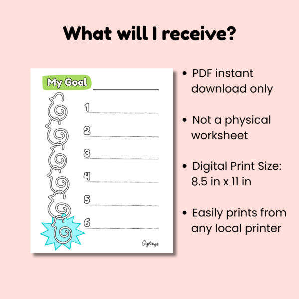 Giplings Goal Tracker - Printable PDF for kids