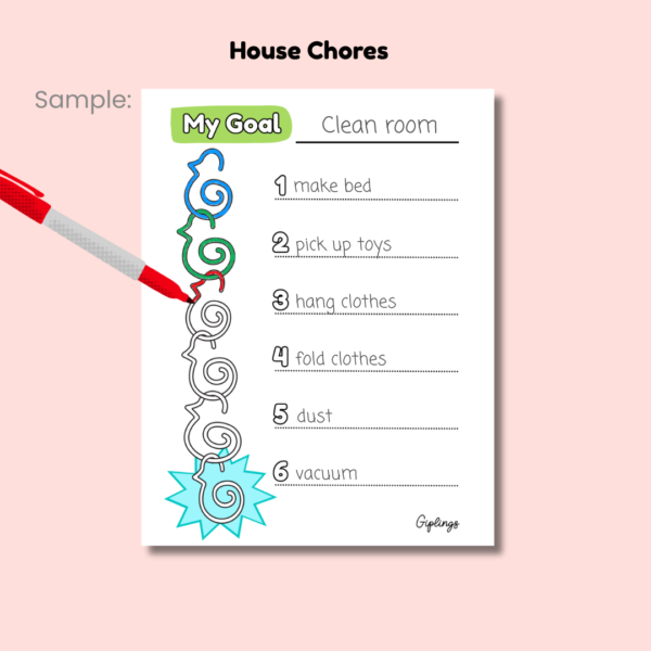 Giplings Goal Tracker - Printable PDF for kids