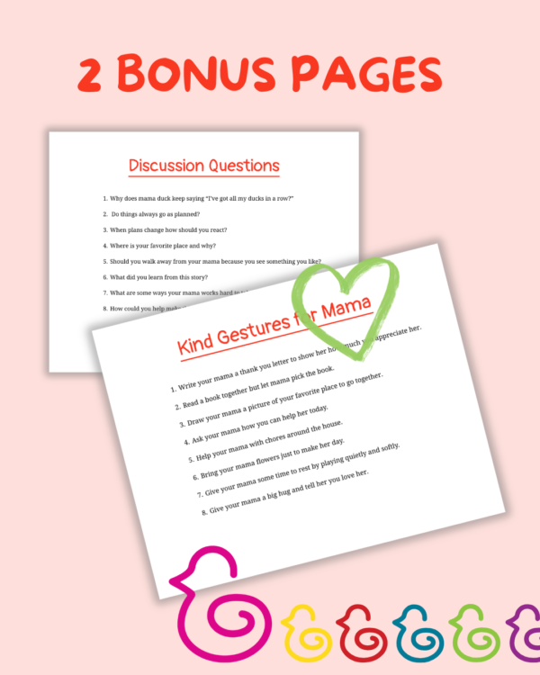 All My Ducks In A Row children's picture book bonus pages