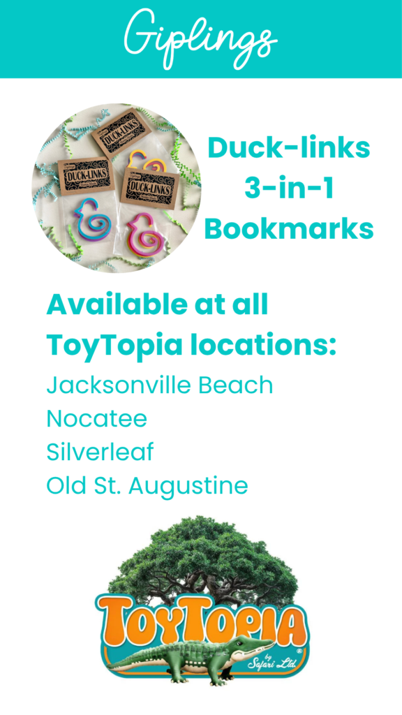 Duck-links 3-in-1 bookmarks available at all ToyTopia toy store locations.