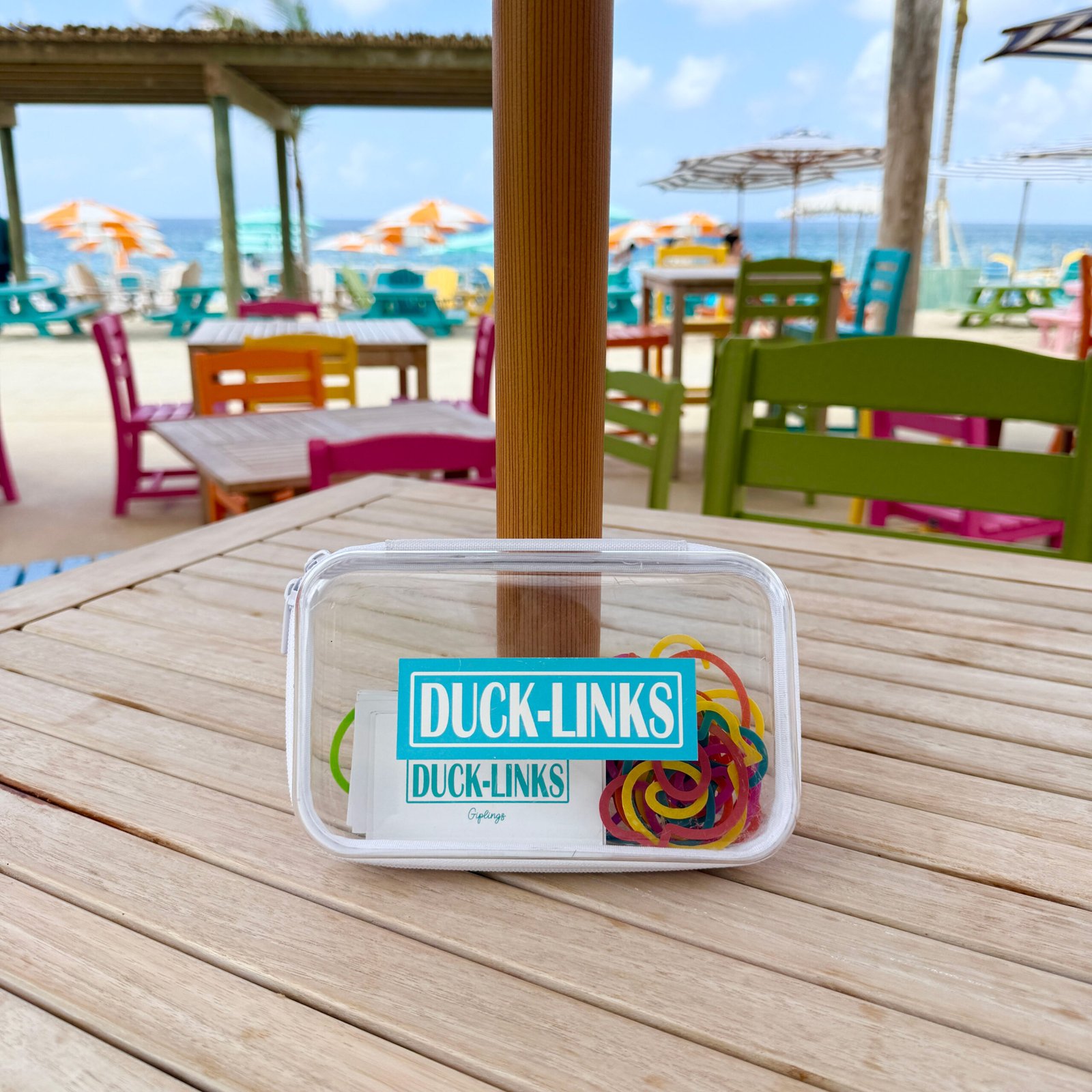 Duck-links Anywhere Game Set a portable travel education game at the beach